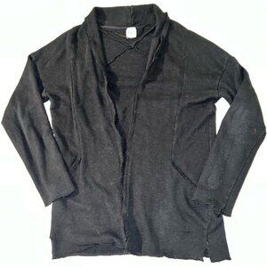 Zara Basic Collection Women Black Open Dropped Front Cardigan Sweater X-Large